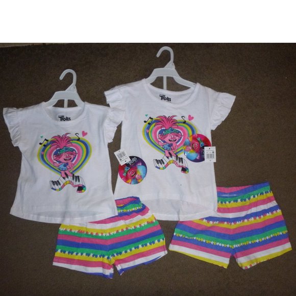 Toddler Girls TROLLS Ruffle Tank Shorts Sets Size 2T and 4T NWT ** Spot - Picture 2 of 6